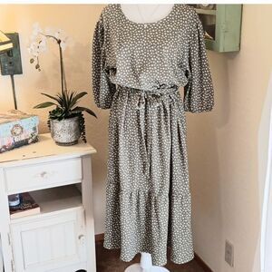 Sweet Salt Textured Dress. Cottagecore